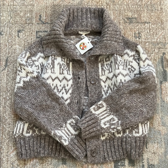 Ozma Cabin Cardi Alpaca Cotton in Shrub XS/S - Picture 2 of 5